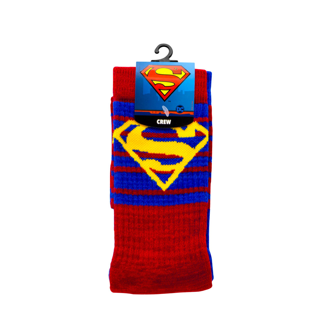 Superman Flipped Pattern Athletic Socks