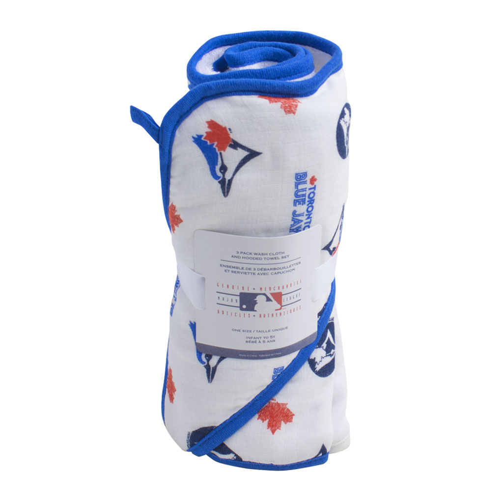 Toronto Blue Jays MLB Hooded Bath Towel W/Washclothes