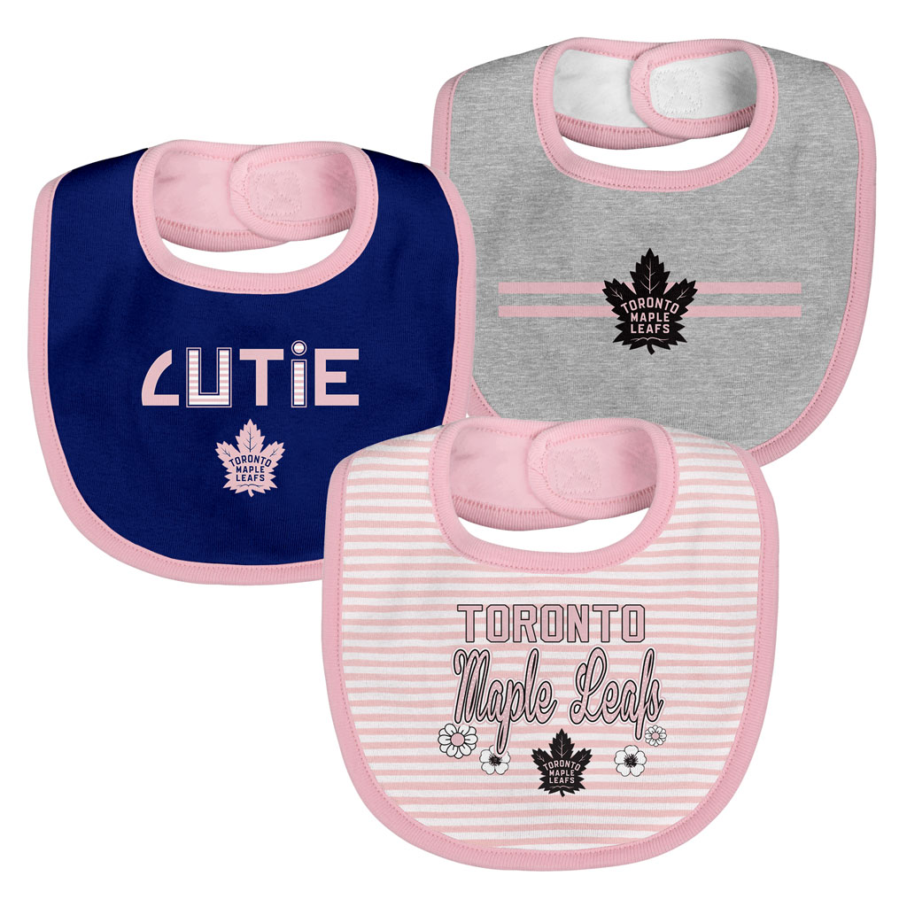 Toronto Maple Leafs Pink Fair Catch 3 Piece Bib Set