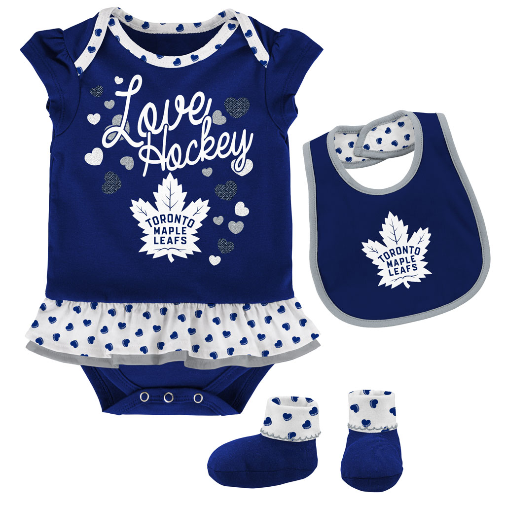 Toronto Maple Leafs Love Hockey Bib & Bootie Set -Girls Infant