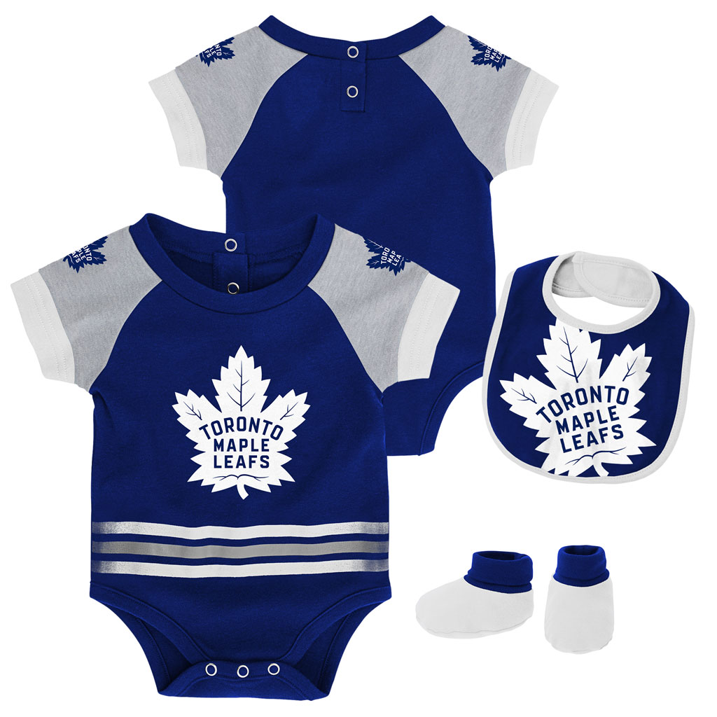 Toronto Maple Leafs Blocker Creeper, Bib & Bootie set-Boys Infant
