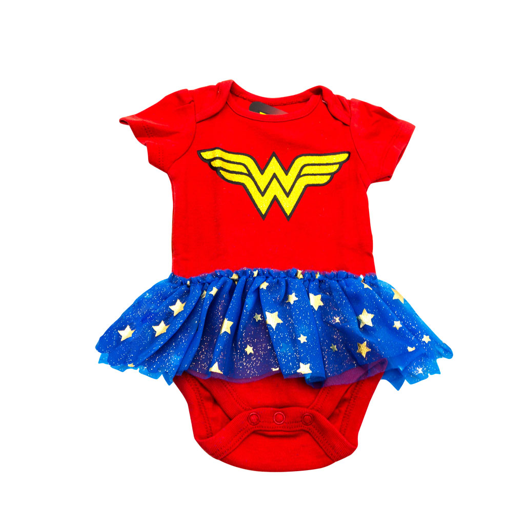 Wonder Woman red and blue Tutu Infant Bodysuit