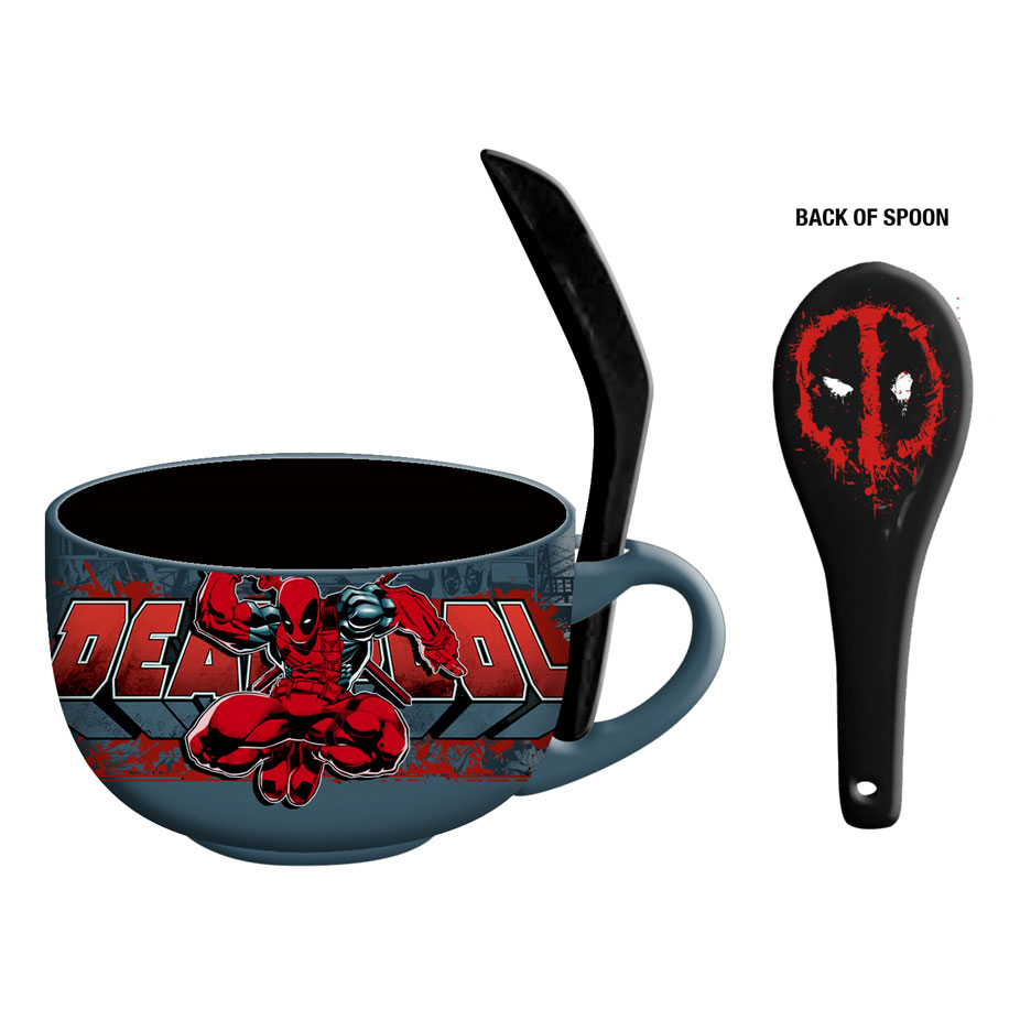 Deadpool 24 ounce Ceramic Soup Mug with Spoon