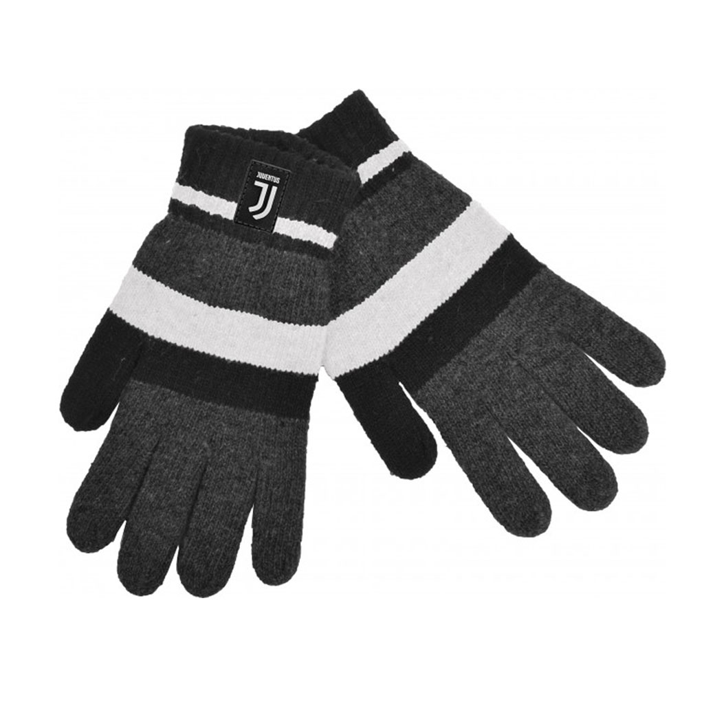 Juventus Striped Knit Glove with Fingertip Touch Screen