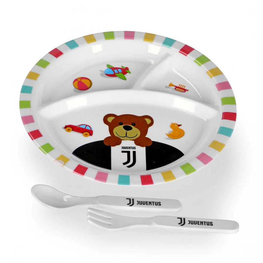 Juventus kids plate, spoon and fork