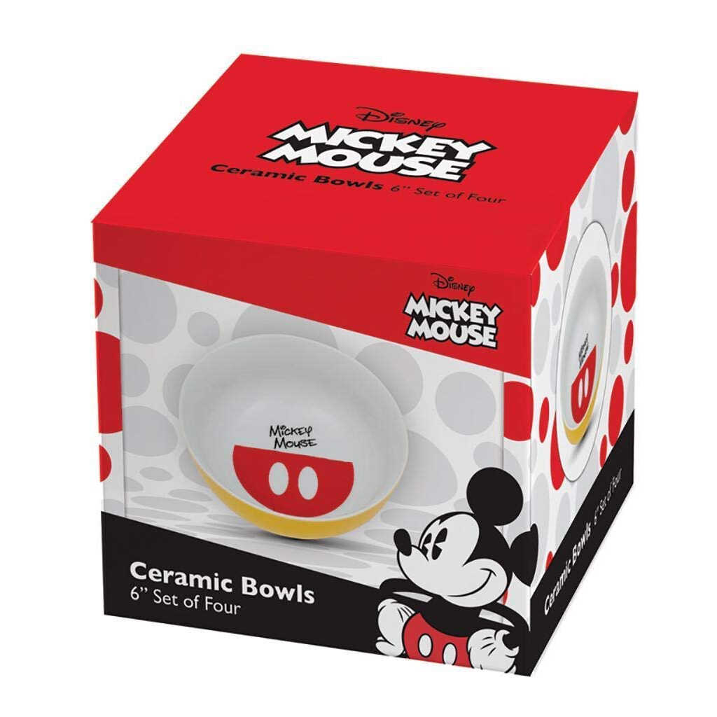 Disney Mickey Mouse Ceramic Bowl Set 4pc