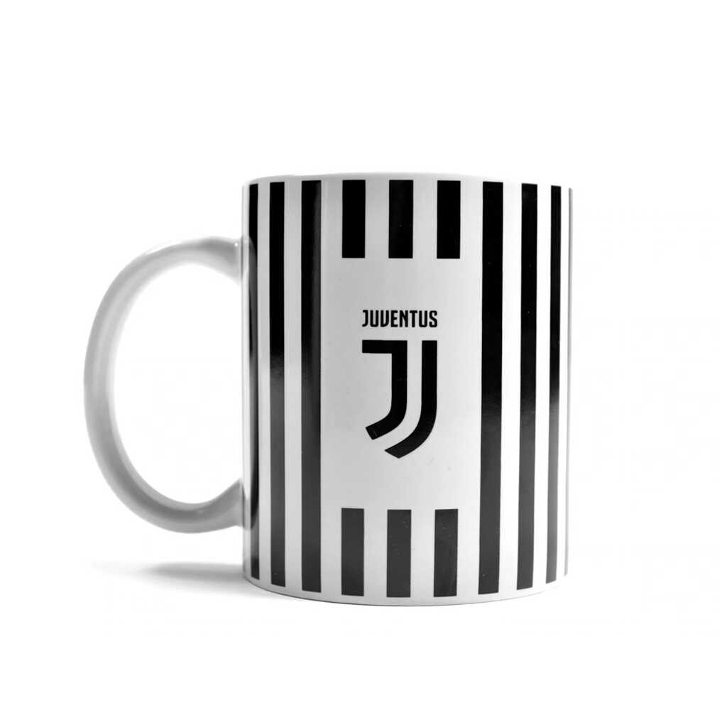 Juventus Crest Black & White Stripe Ceramic Mug