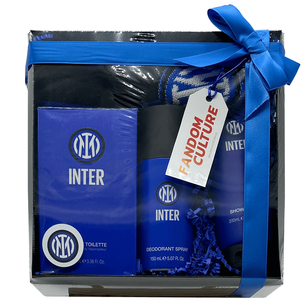 Inter Milan 3 Piece Gift Set with a Inter Eau De Toilette 100ml, Inter Shower gel 200ml, Inter Deodorant 150ml, Official Inter Mini Scarf
