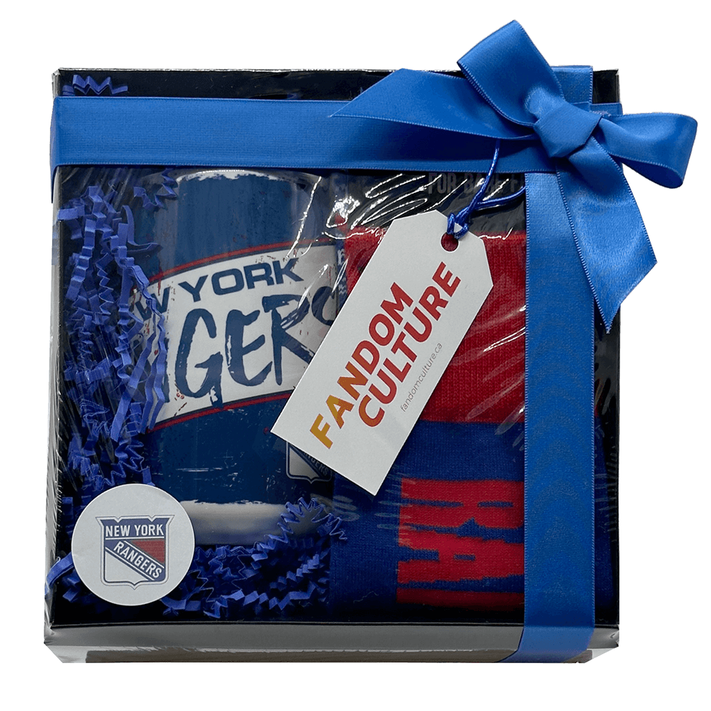 New York Rangers 2 Piece Gift Set with Rangers NHL Go Team Socks (Mens 9-13), and Rangers 15oz Ceramic Classic Mug