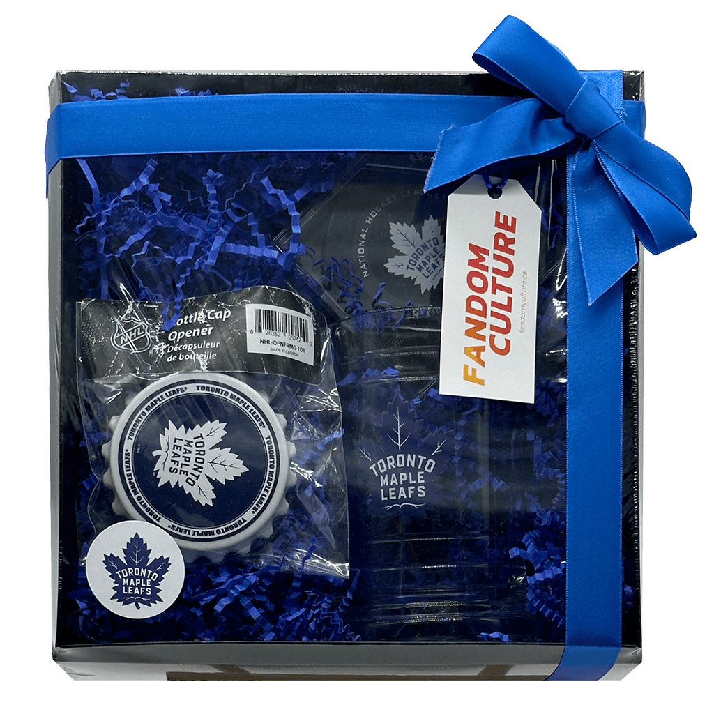 Toronto Maple Leafs Goft Set with Leafs 15oz Maritime Glass Beer Mug, Leafs Magnetic Bottle Cap Opene, Leafs Official NHL game puck